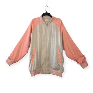 LuLaRoe baby blue and pink varsity jacket